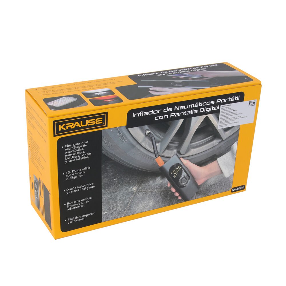Inflador Portátil Krause para Llantas Auto Bicicleta Balón - Image 2