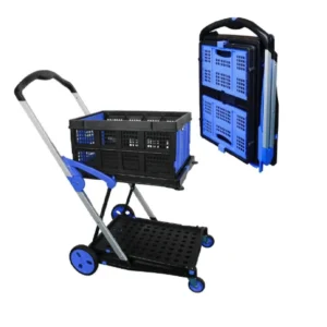 Carrito Plegable 2 Niveles Con Caja Desmontable Hasta 90 Kg